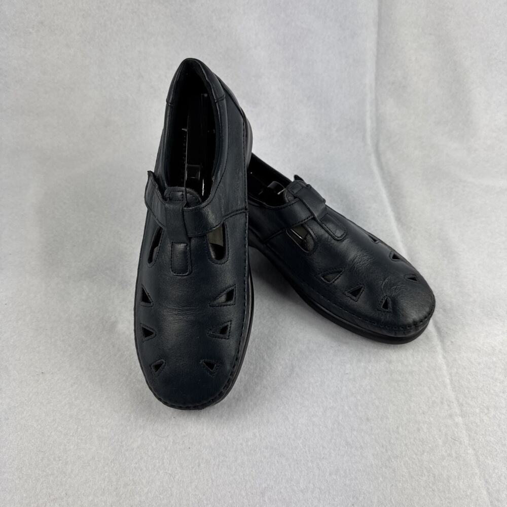 SAS Roamer Women's 9 Tripad Navy Blue Leather Slip On Comfort Shoes Near Mint